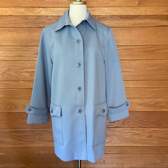 Vintage Jackets & Blazers - Vintage powder blue trench coat